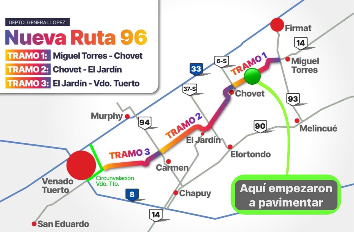 EMPEZARON A PAVIMENTAR “LA NUEVA RUTA 96” QUE CONECTARÁ VENADO TUERTO ...